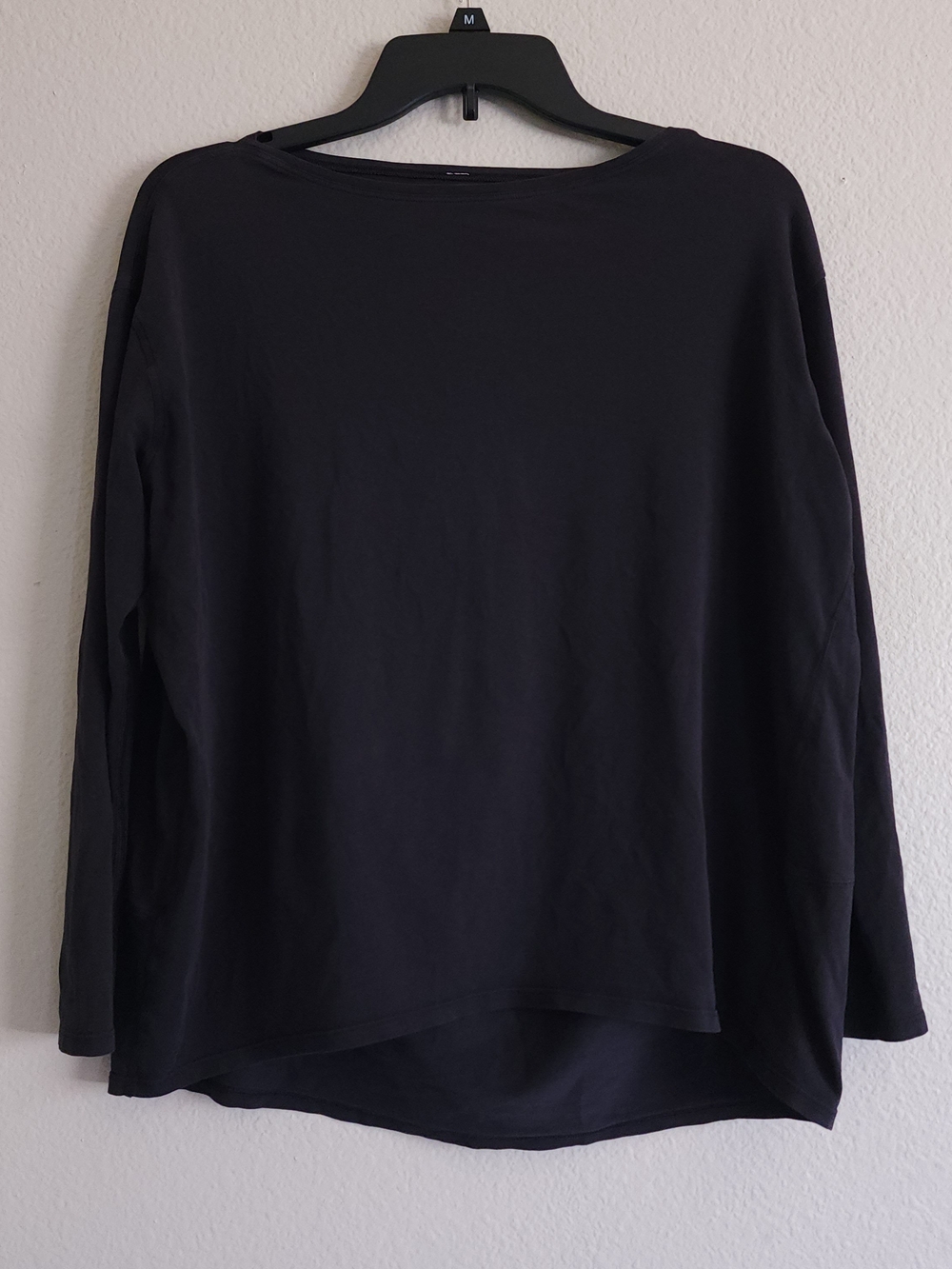 Lululemon Womens Black Boat Neck Long Sleeve Top